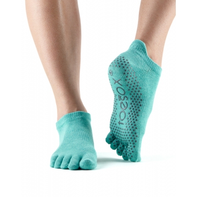 Pirštuotos neslystančios kojinės, Lowrise, Aqua/ ToeSox