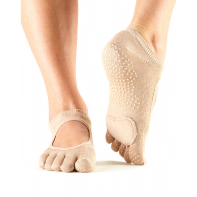 Pirštuotos neslystančios kojinės, Plié Grip, Nude/ ToeSox