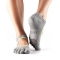 Pirštuotos neslystančios kojinės, Plié Grip, Heather grey/ Lime/ ToeSox